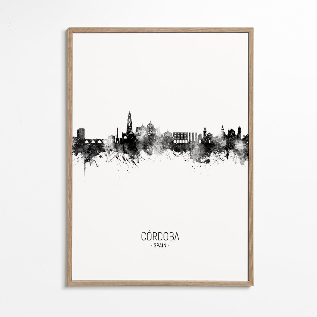 Córdoba Skyline en blanco y negro