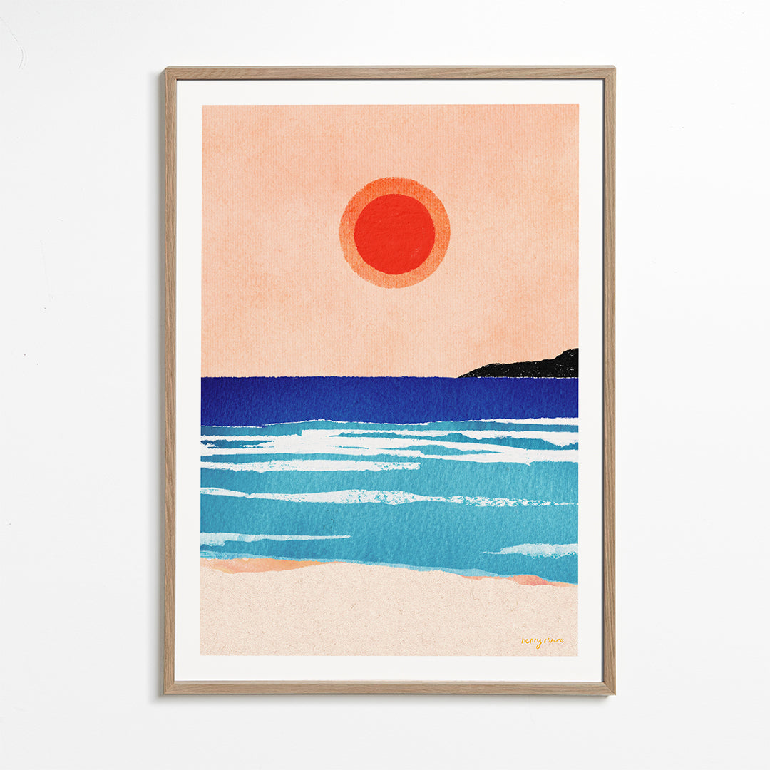 Landschaftskunst Ocean sunset- minimalist painting