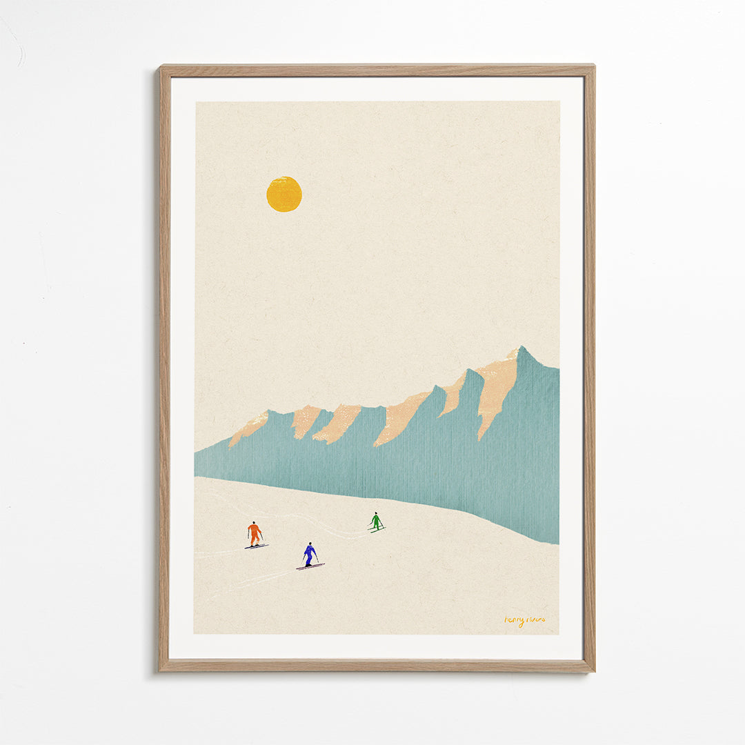 Landschaftskunst Happy skiers