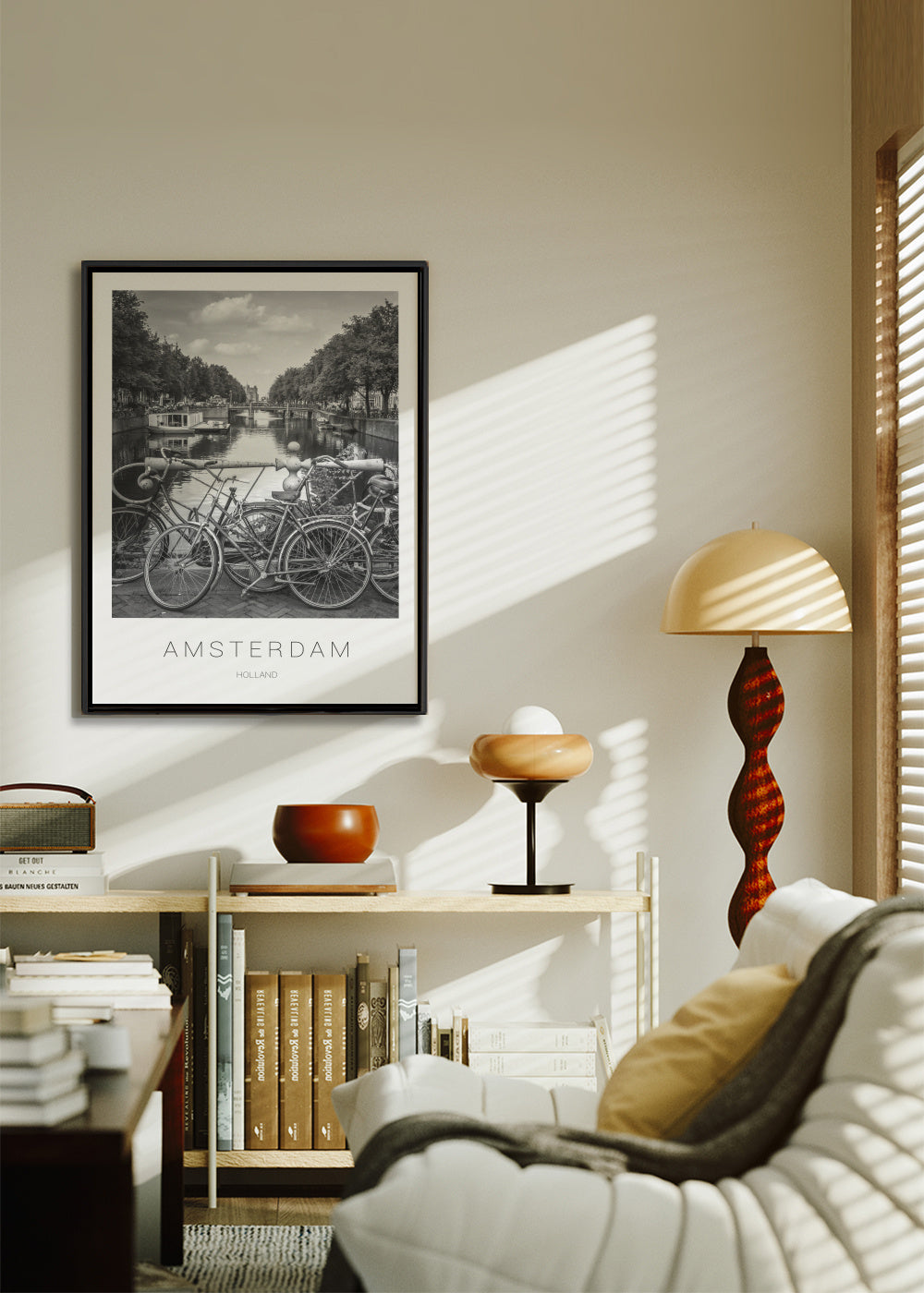 Amsterdam - Framed canvas in an interior