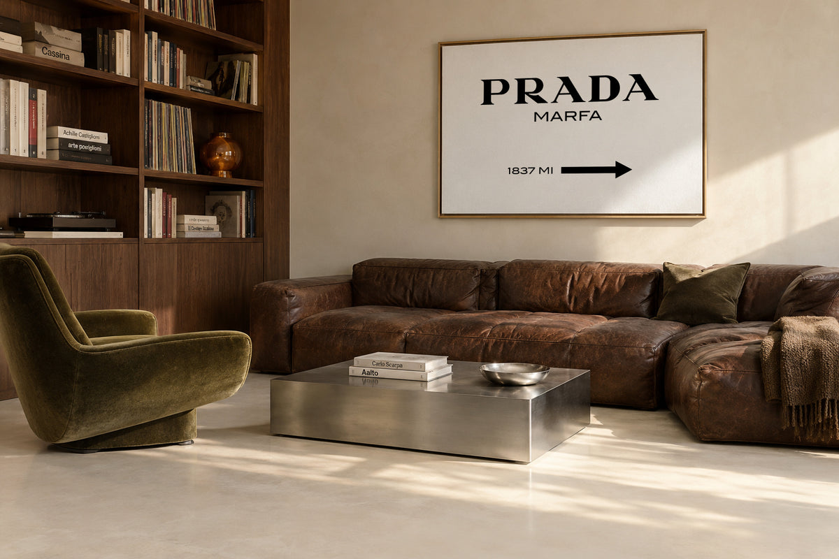 Prada Marfa - Framed canvas in an interior