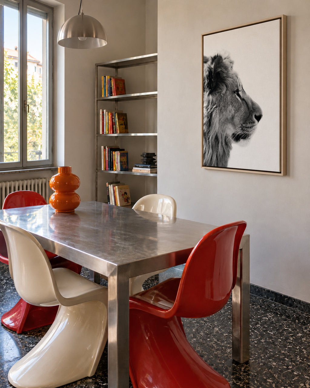 Lion - Framed canvas in an interior