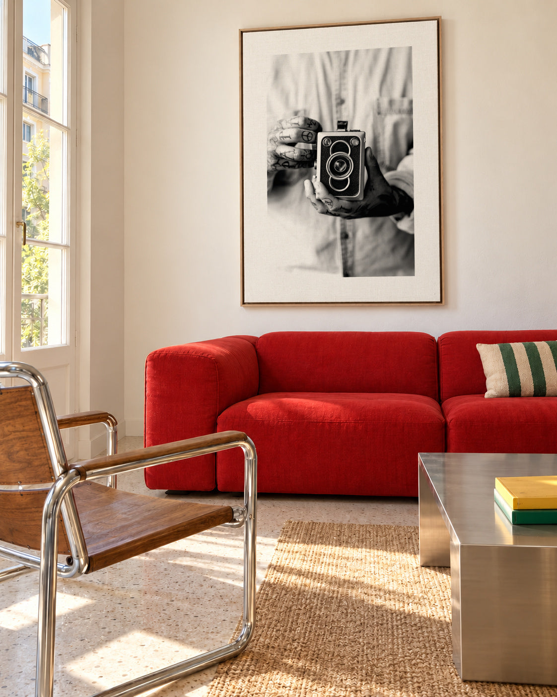 Vintage camera - Framed canvas in an interior
