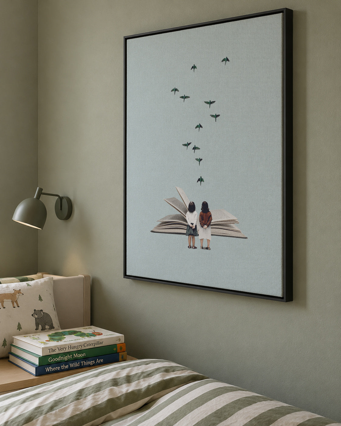 We communicate silently - Framed canvas in an interior
