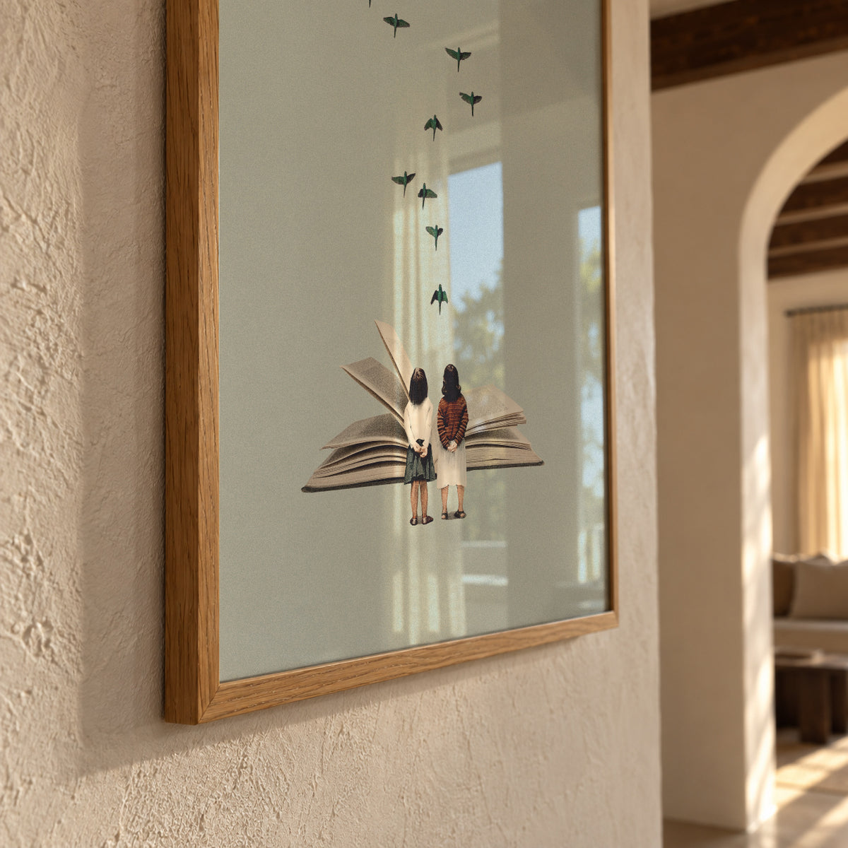 We communicate silently - Framed poster detail
