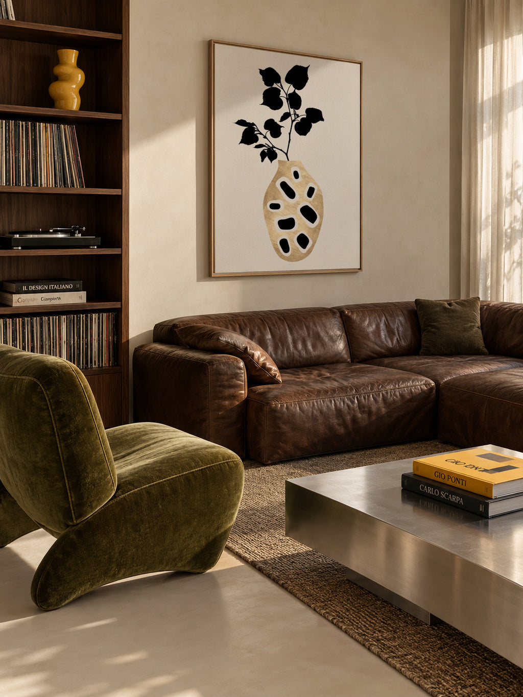 Botanical still life - Framed canvas in an interior