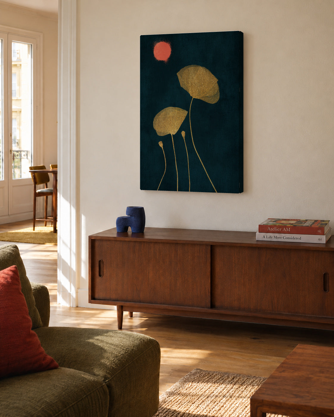 Midnight lovers - Unframed canvas in an interior