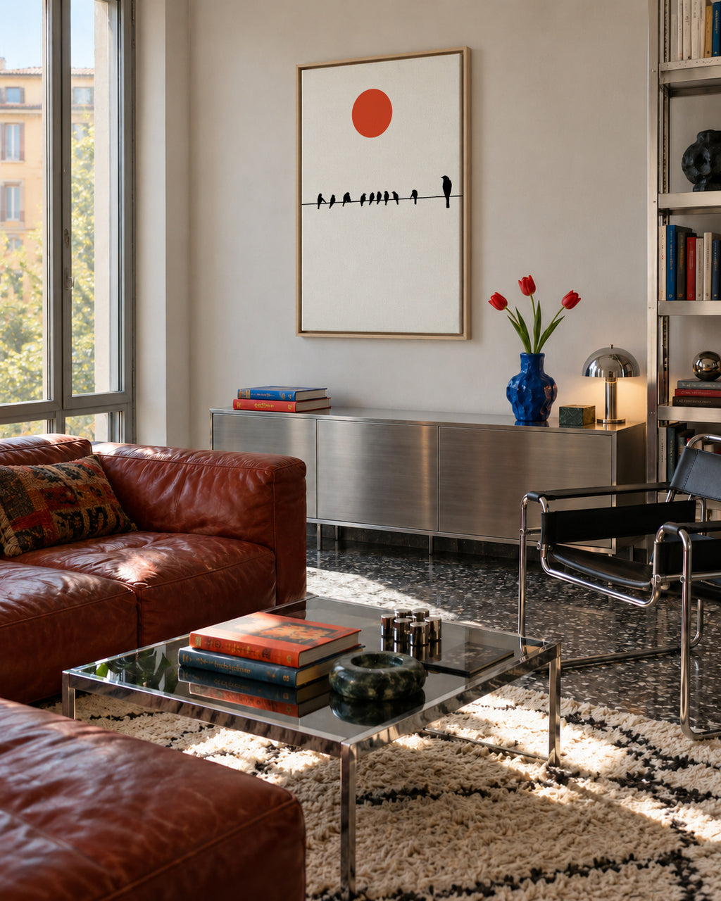 Sit and wait - Framed canvas in an interior