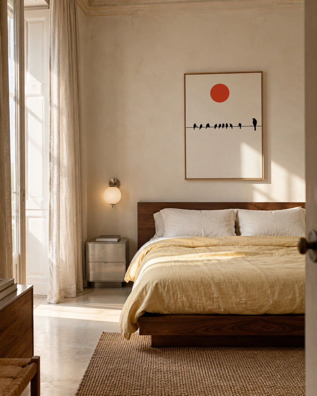 Sit and wait - Framed canvas in an interior