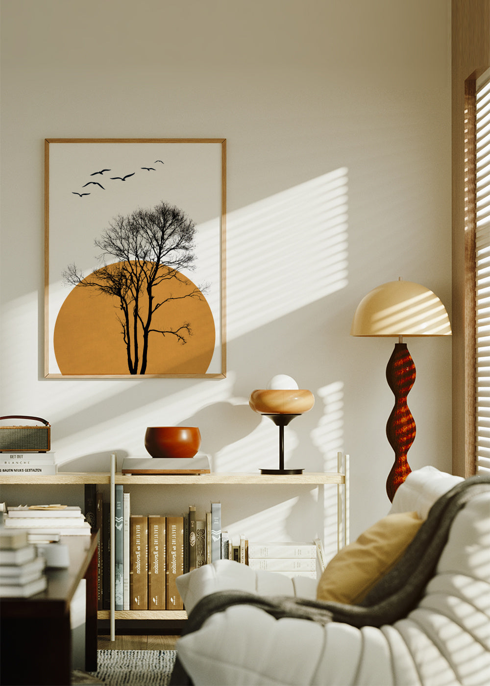 Winter morning - Framed poster in an interior