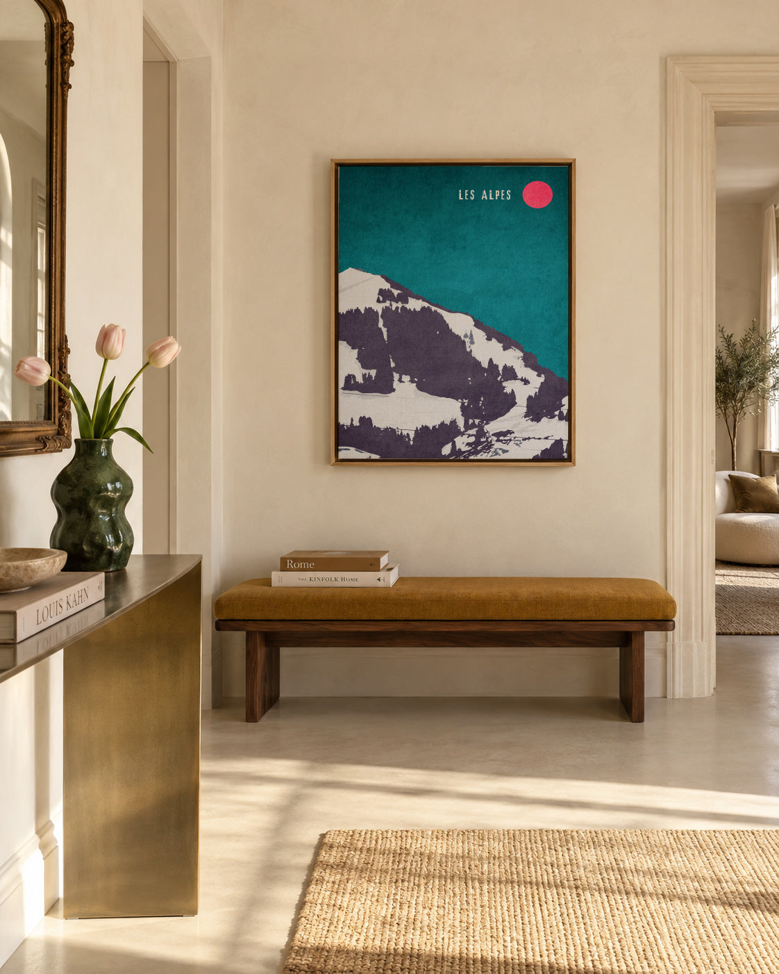 Les Alpes - Framed canvas in an interior