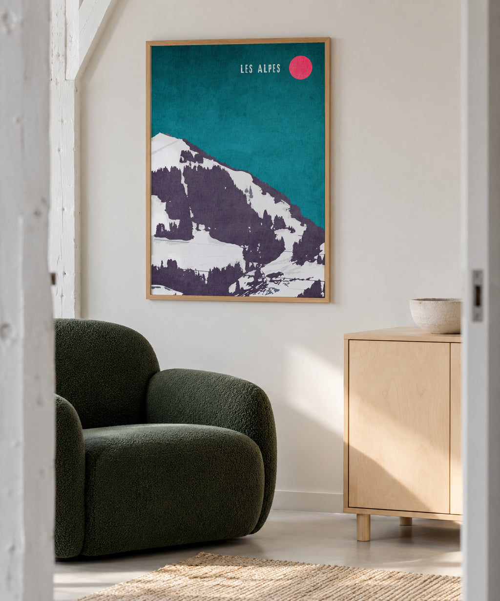 Les Alpes - Framed poster in an interior