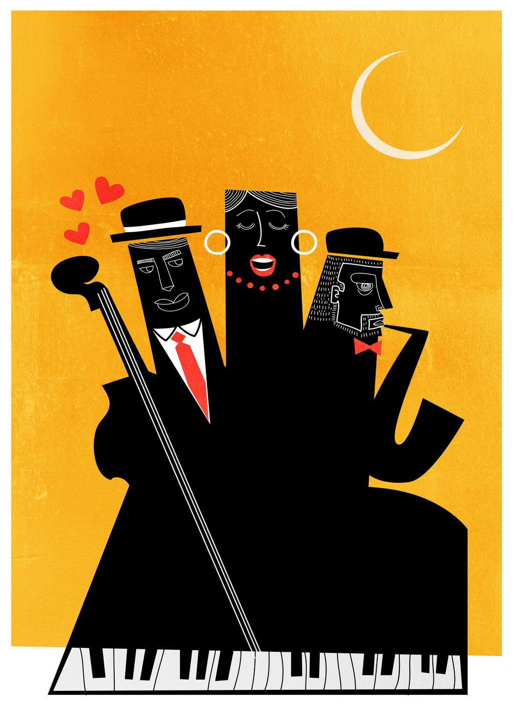 Casablanca Jazz - Yellow - Unframed art print