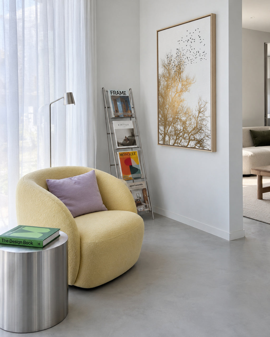 Golden skies - Framed canvas in an interior
