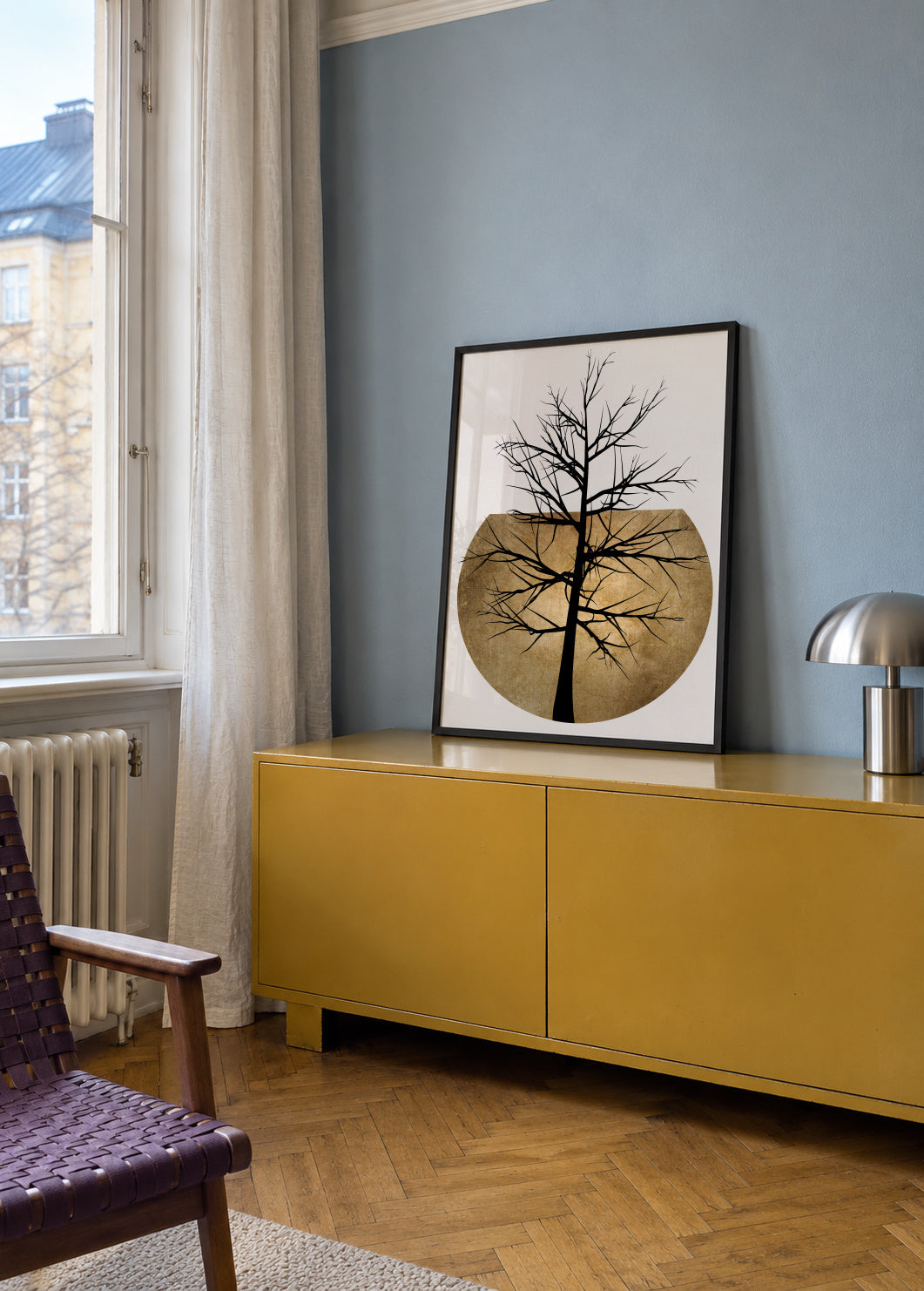 In the wild - gold - Framed poster in an interior