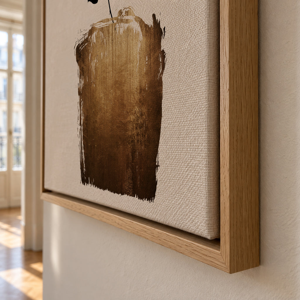 Scabiosa - gold - Framed canvas detail