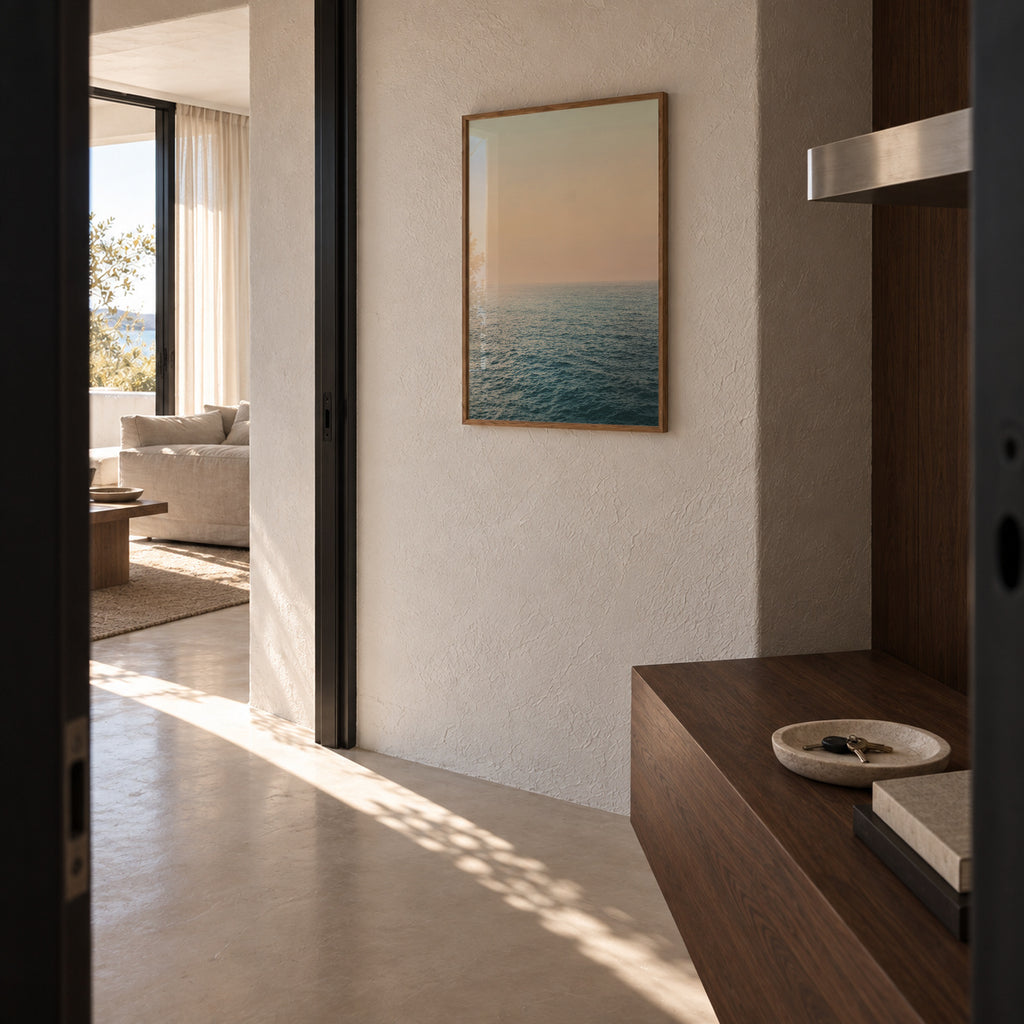 Peaceful - Framed poster in an interior