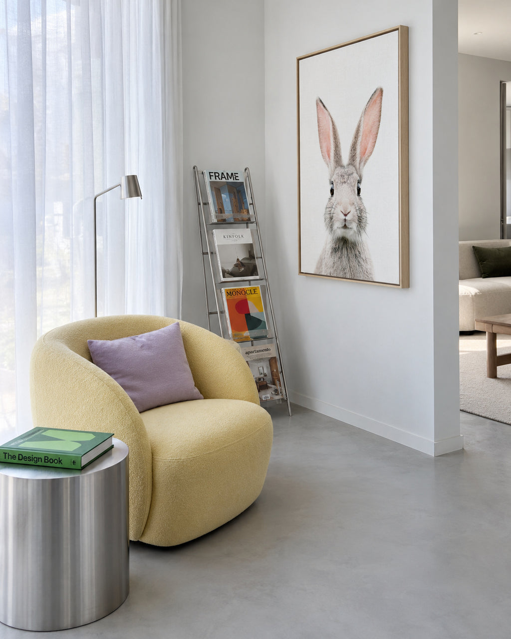 Bunny face - Framed canvas in an interior