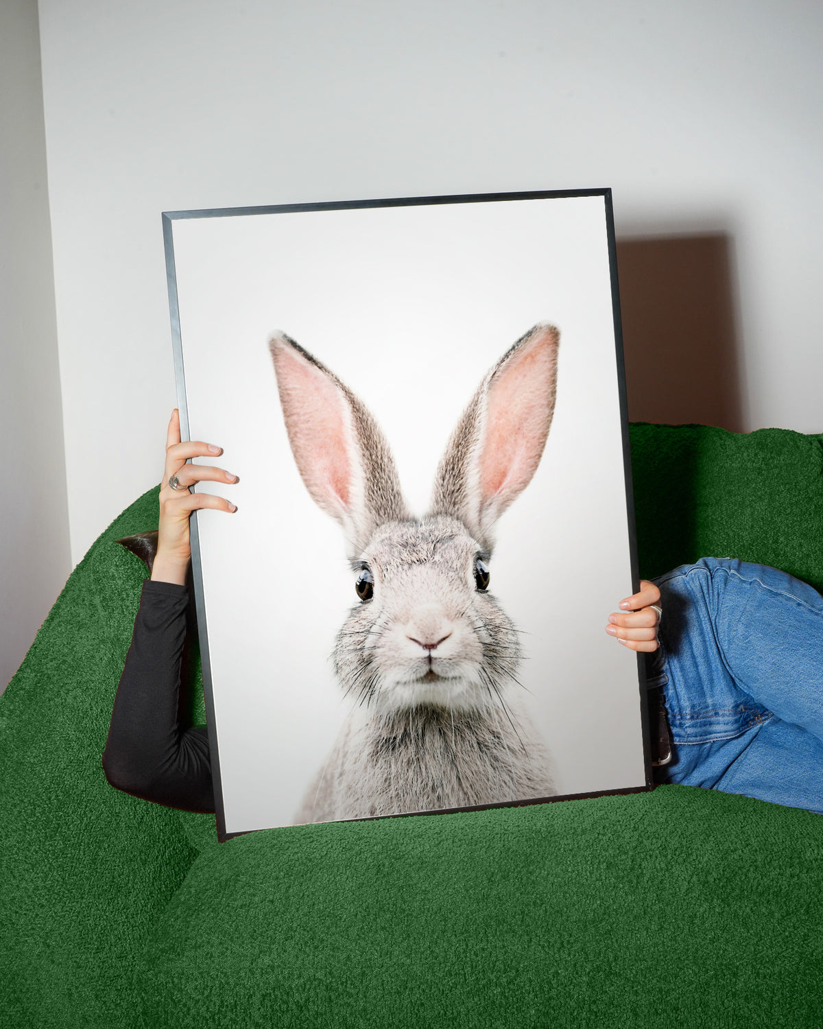 Bunny face - Framed poster detail