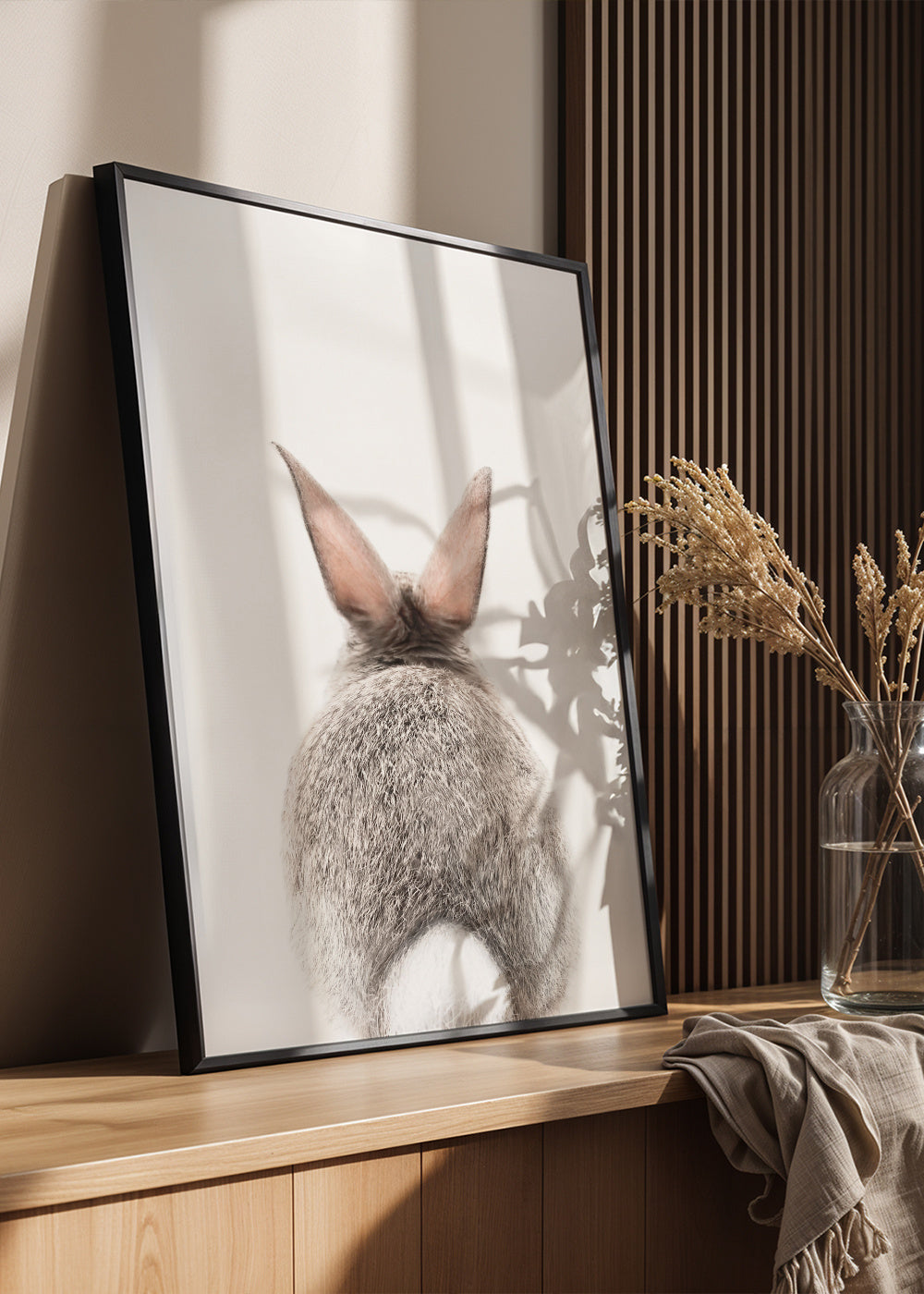 Bunny tail - Framed poster in an interior