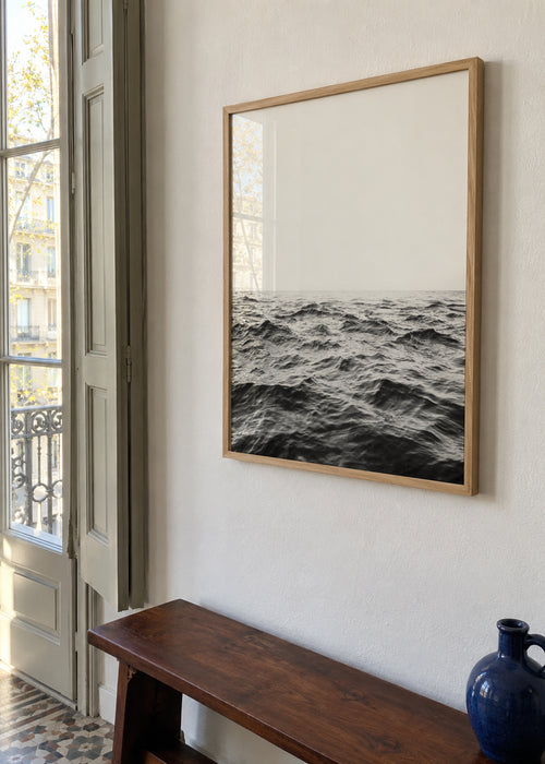 Sea BW - Framed poster in an interior