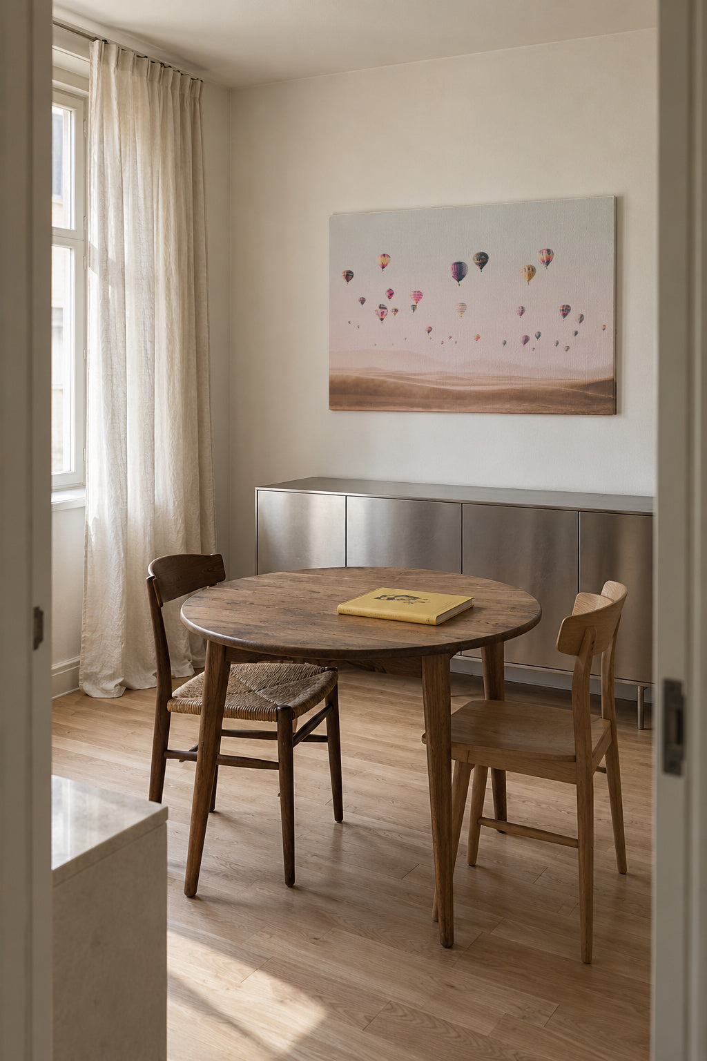 Around the world - Unframed canvas in an interior