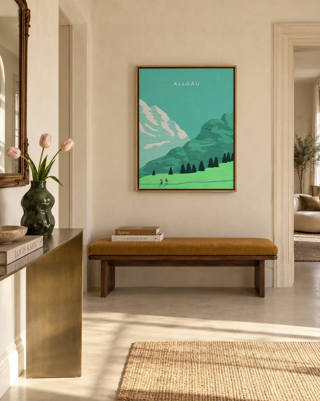 Allgäu - Framed canvas in an interior