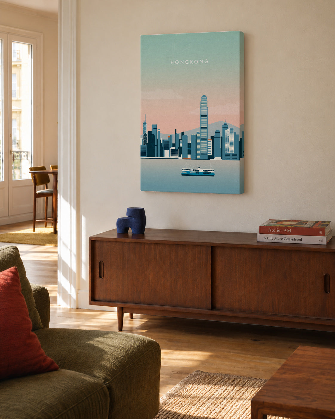 Hongkong - Unframed canvas in an interior