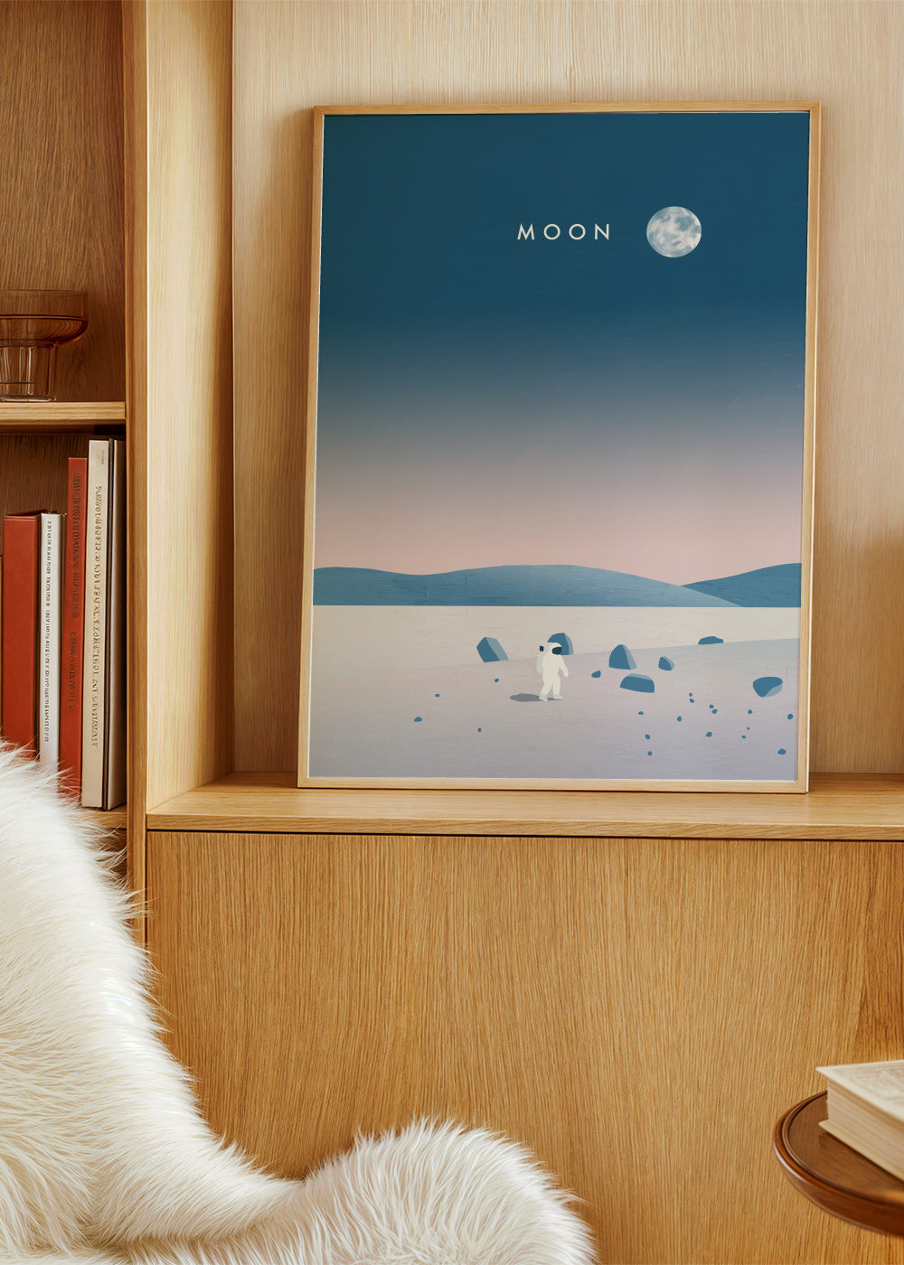Moon - Framed poster in an interior