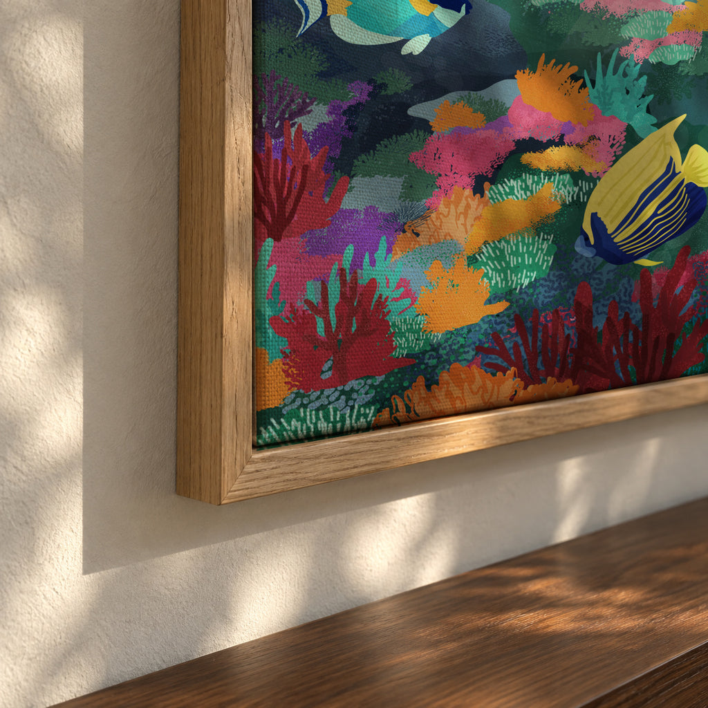Beyond the waves - Framed canvas detail