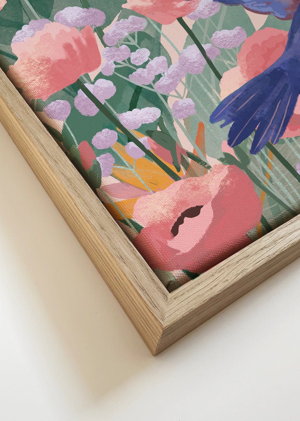Hummingbirds - Framed canvas detail
