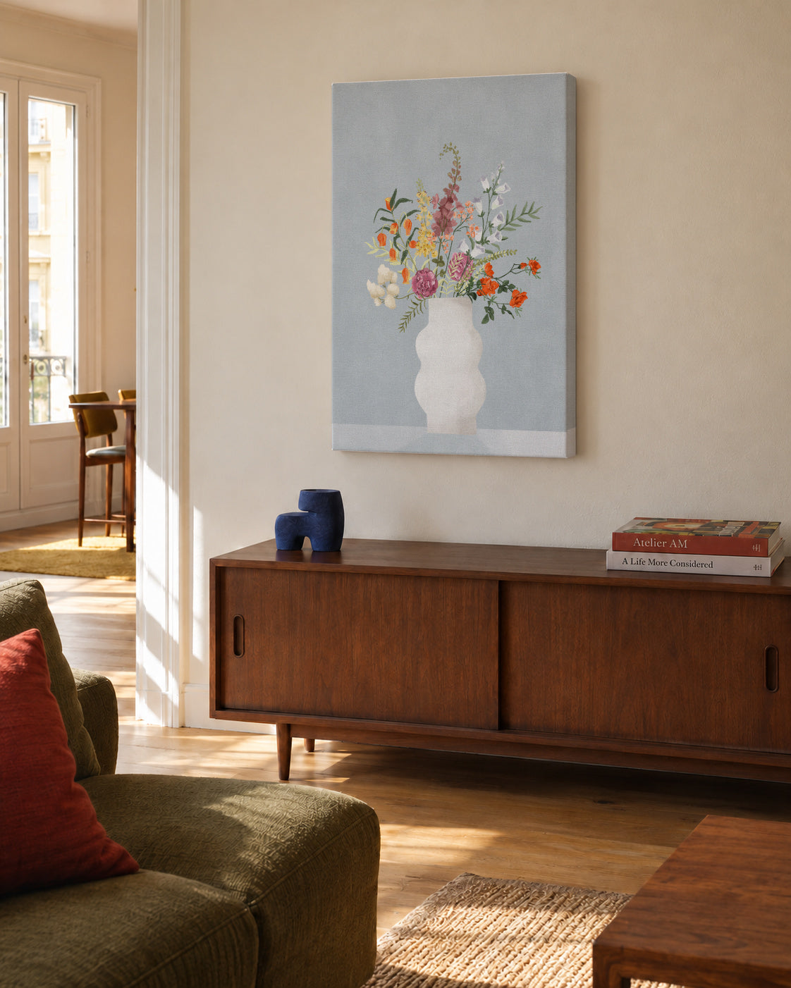 Flowers for your love - Unframed canvas in an interior