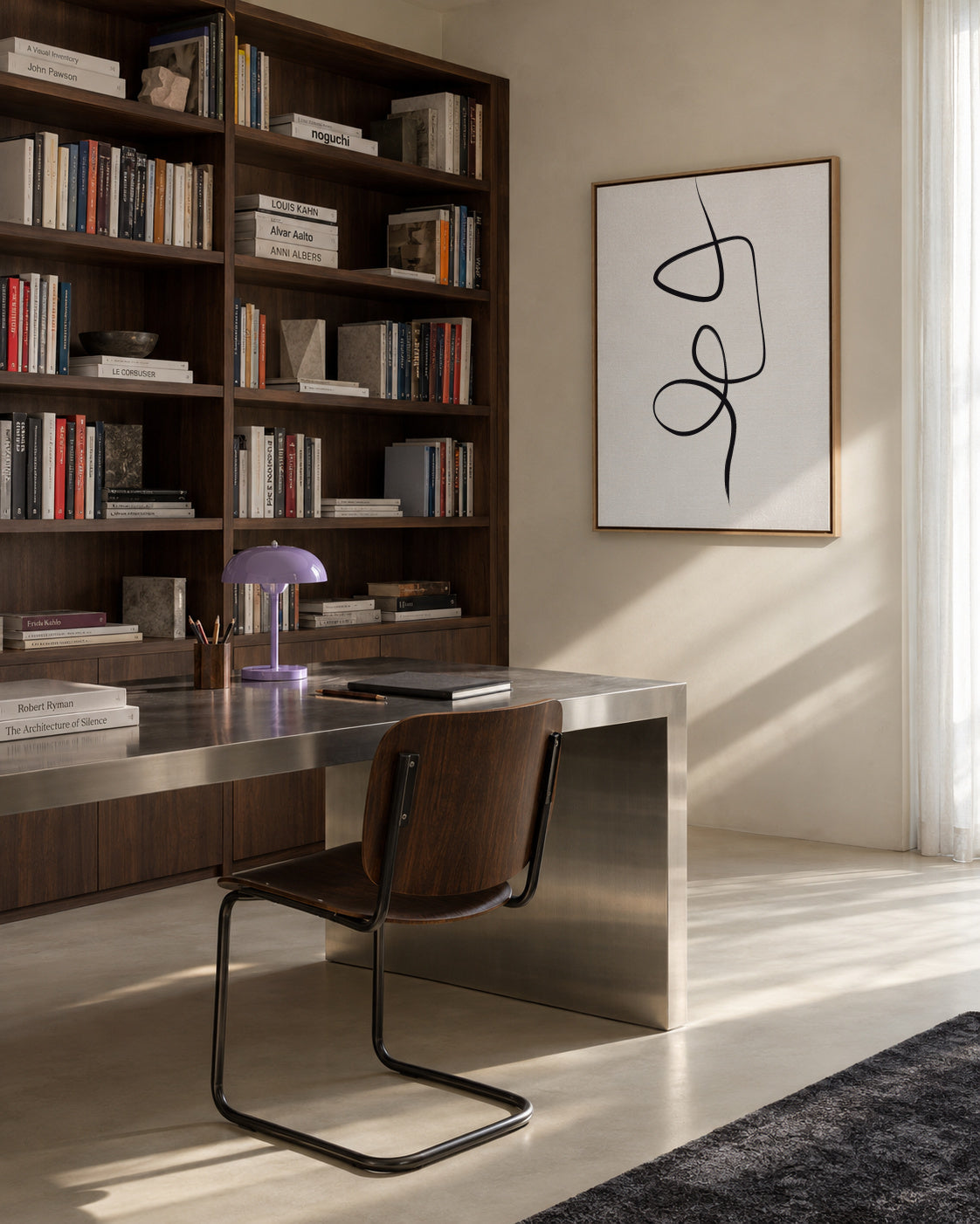 Ink Lines 2 - Framed canvas in an interior