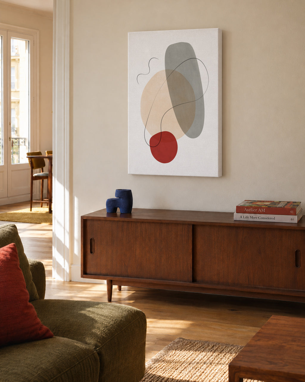 Abstract N 20 - Unframed canvas in an interior