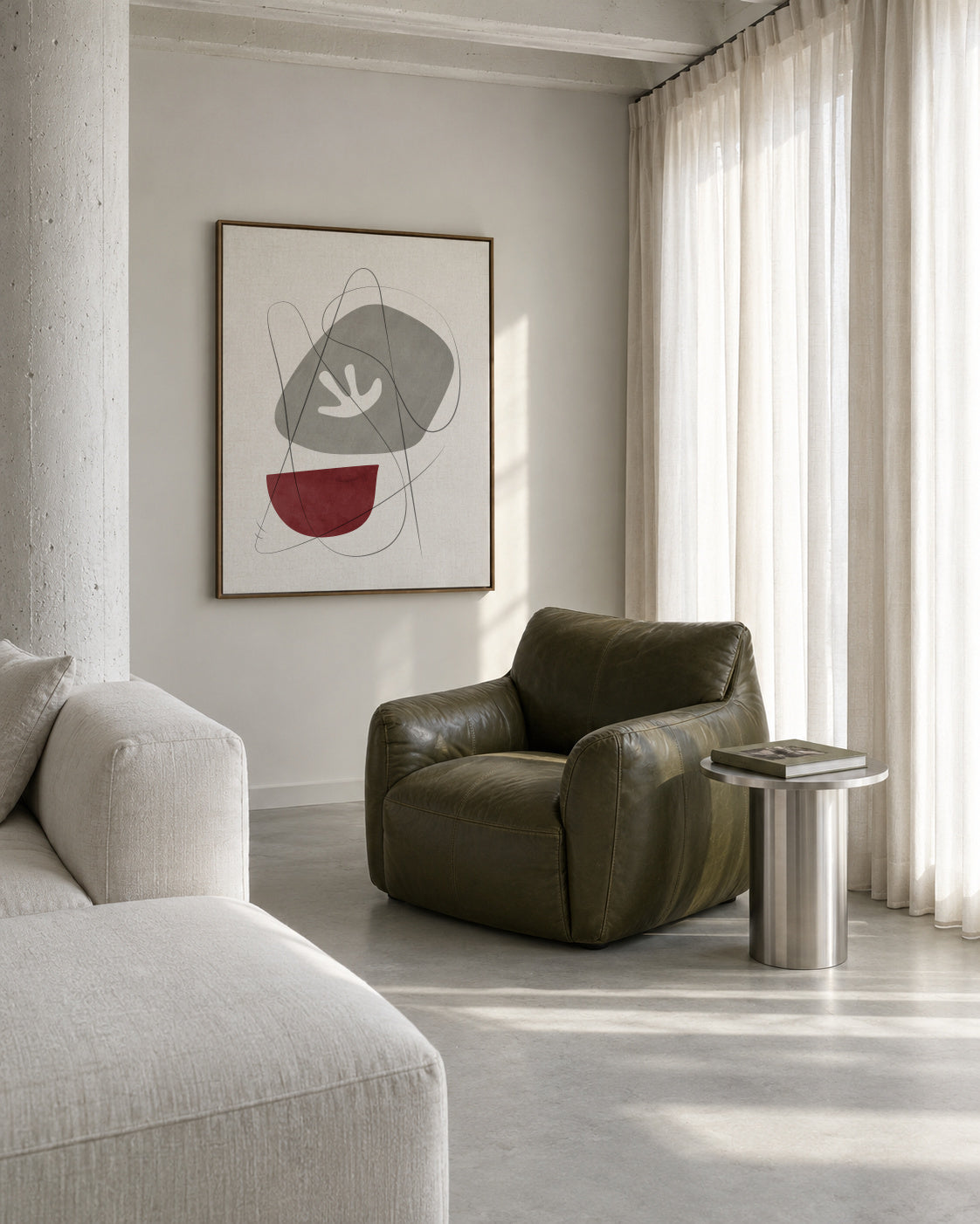 Abstract N 21 - Framed canvas in an interior