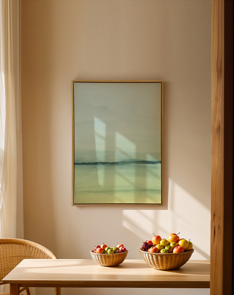 Watercolor Landscape N 6 - Framed canvas in an interior