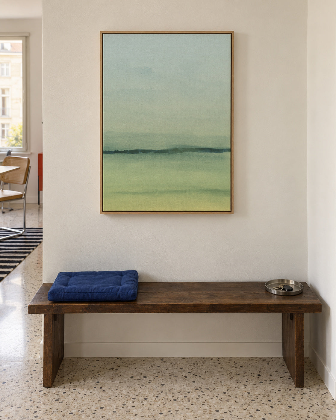 Watercolor Landscape N 6 - Framed canvas in an interior