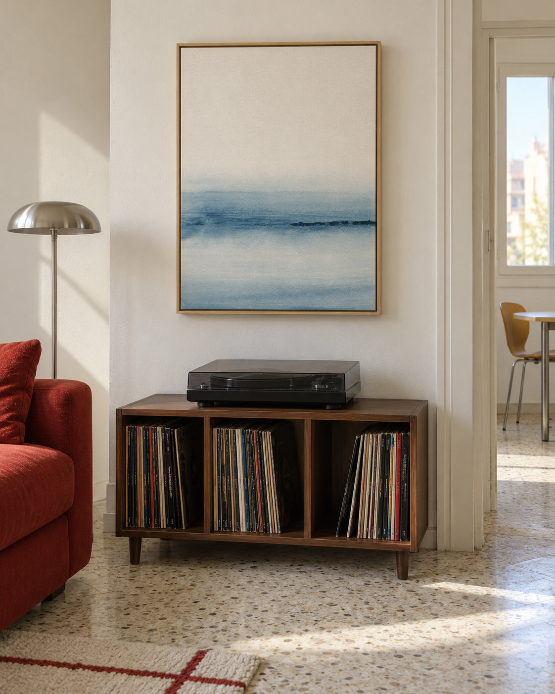 Watercolor Landscape N 7 - Framed canvas in an interior