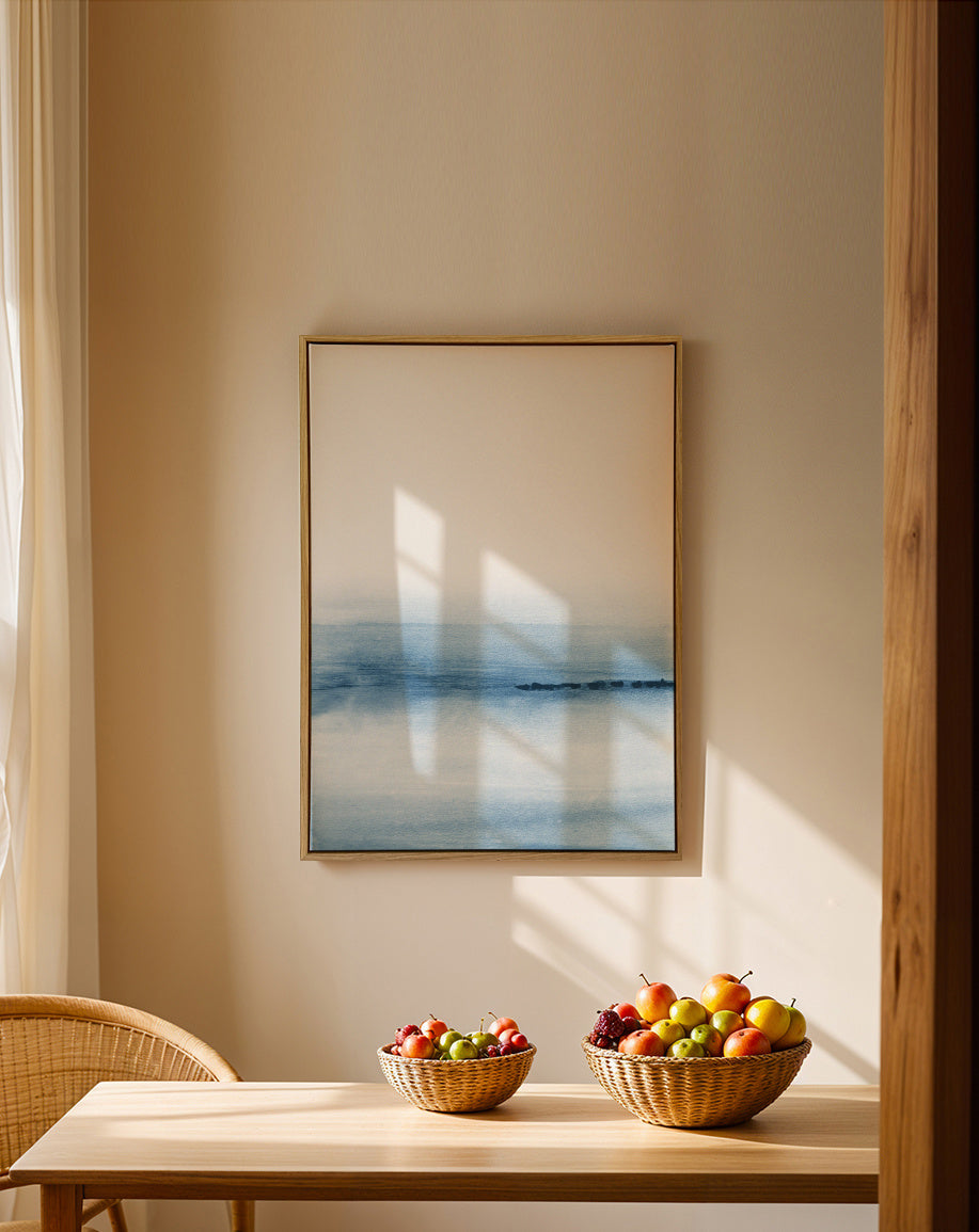 Watercolor Landscape N 7 - Framed canvas in an interior