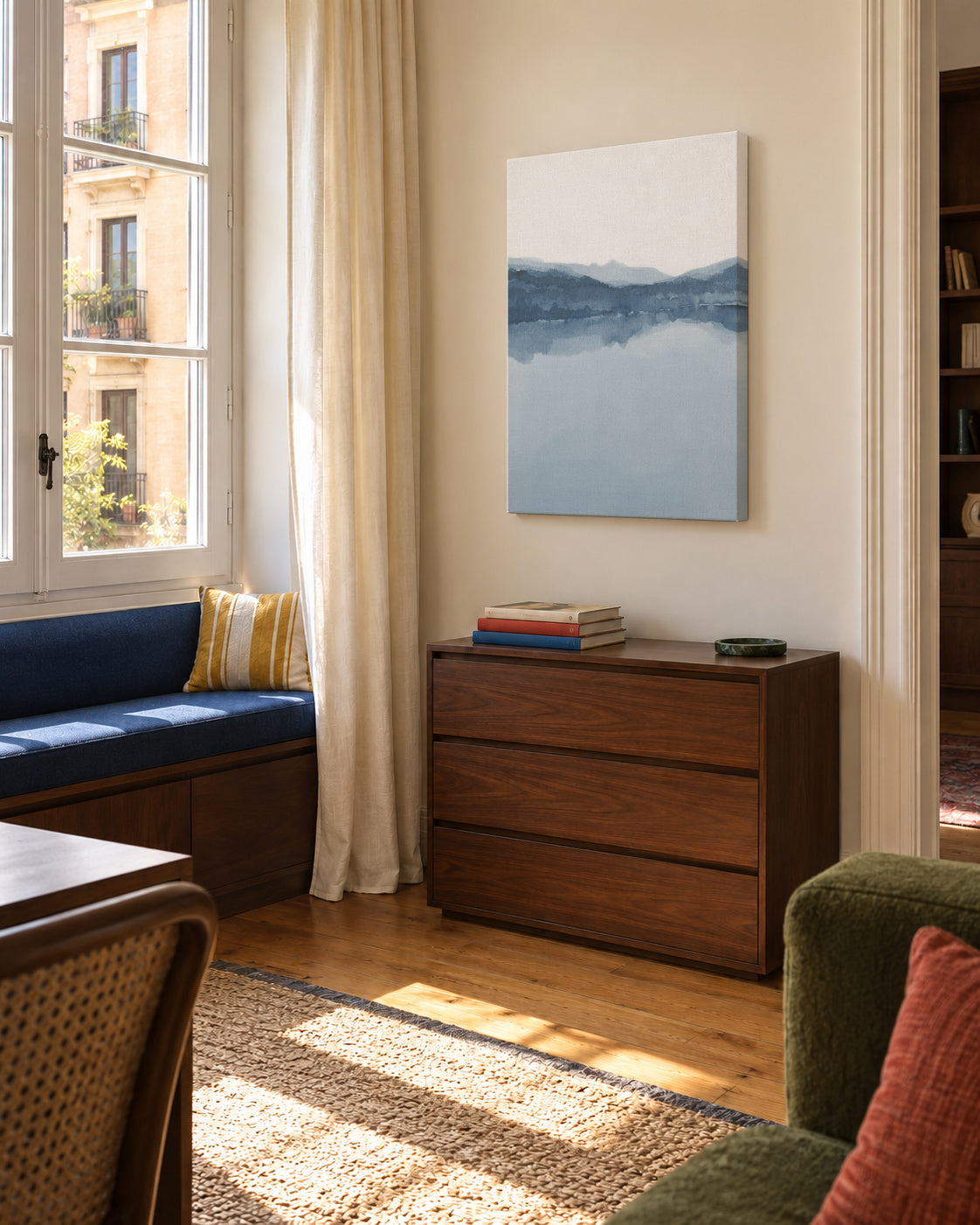 Watercolor Landscape N 11 - Unframed canvas in an interior