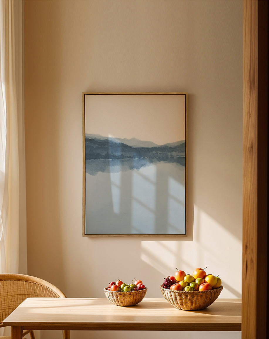 Watercolor Landscape N 11 - Framed canvas in an interior