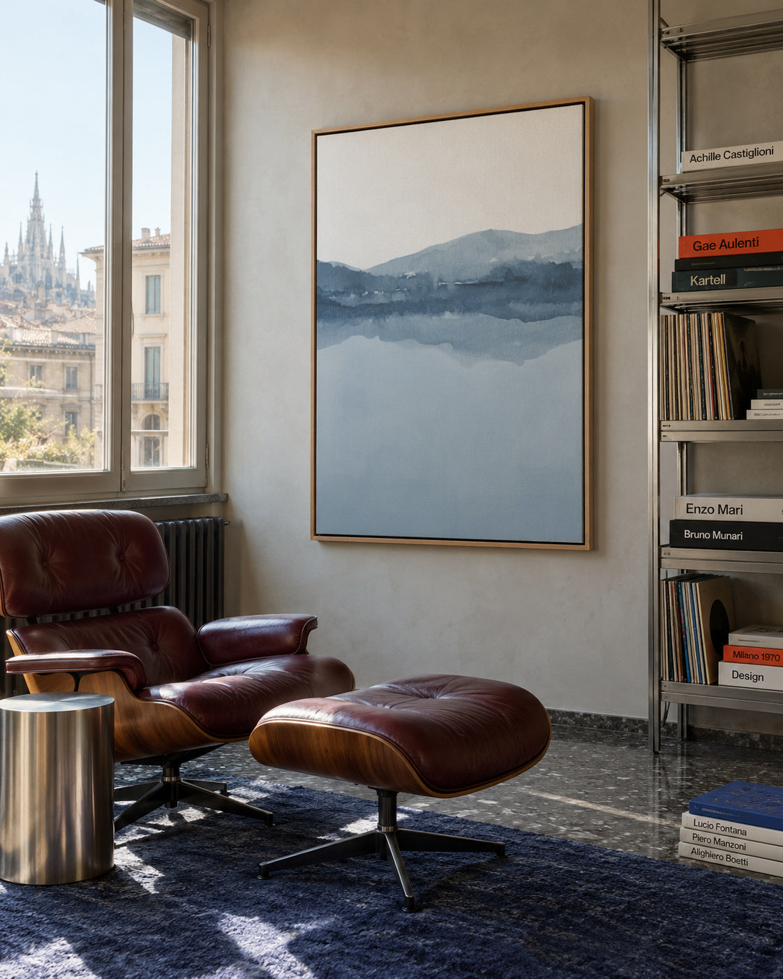 Watercolor Landscape N 12 - Framed canvas in an interior
