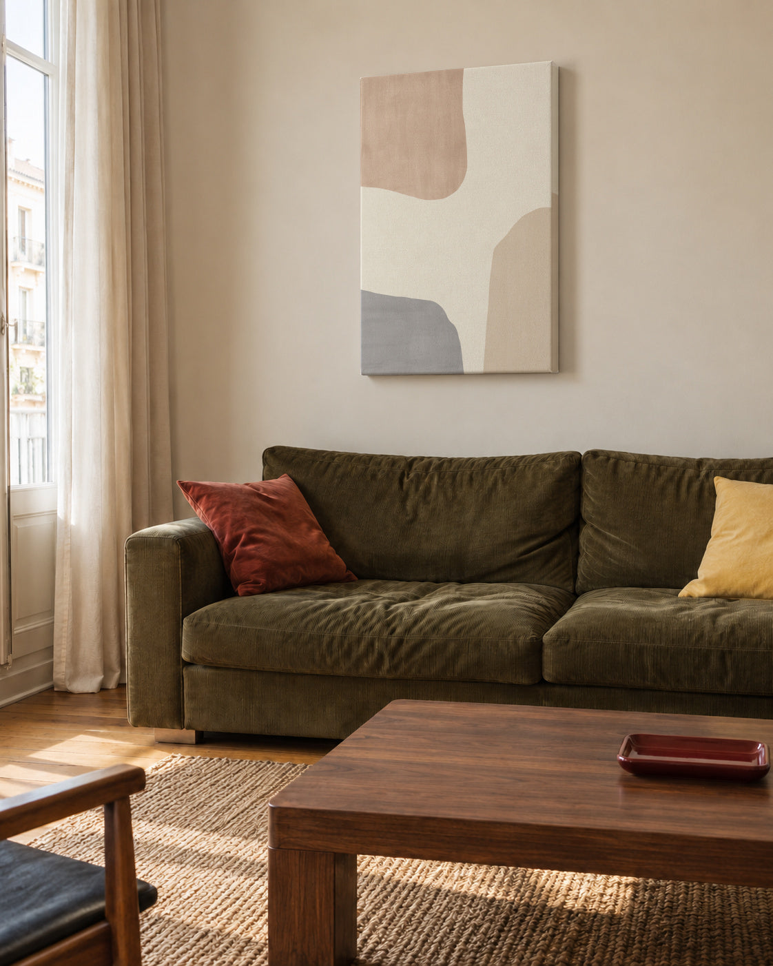 Abstract N 27 - Unframed canvas in an interior