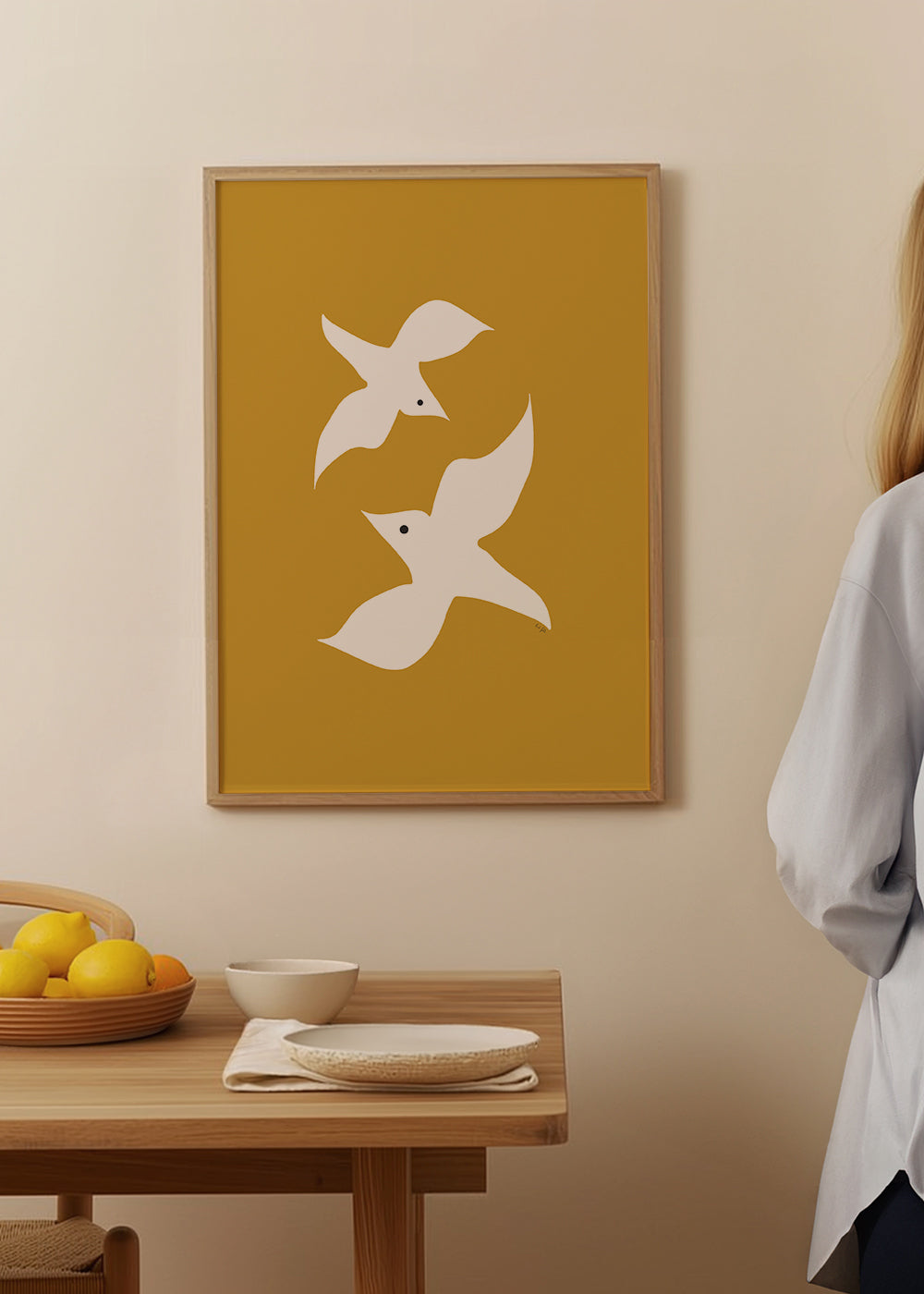 Love birds in mustard