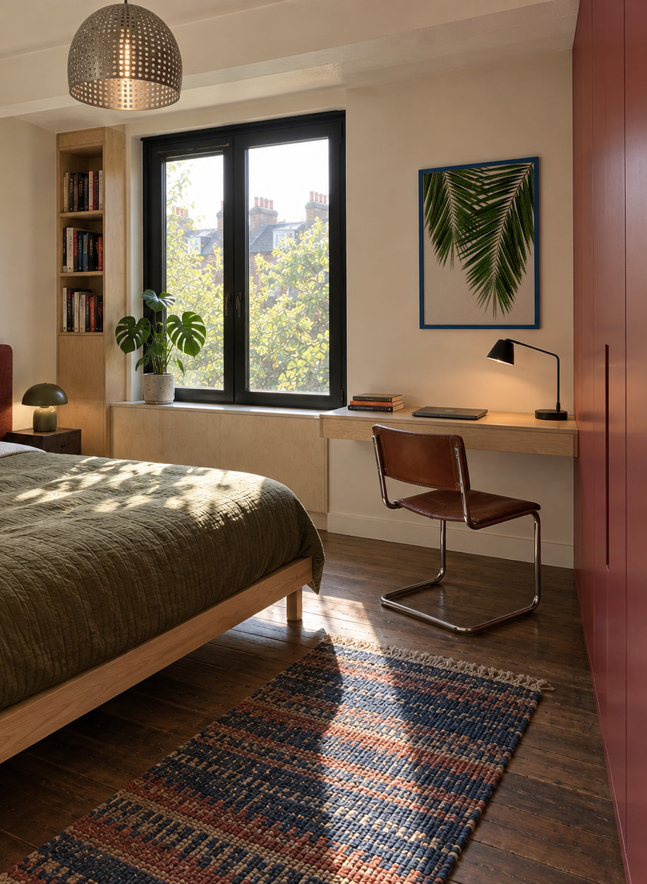 Palm Leaf II - Framed poster in an interior