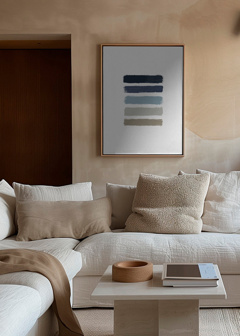 Blue & taupe stripes