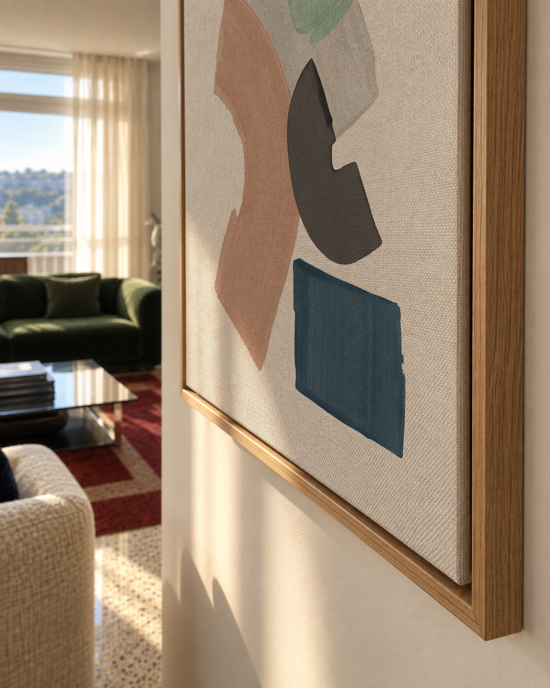 Pastel Paint Blocks - Framed canvas detail