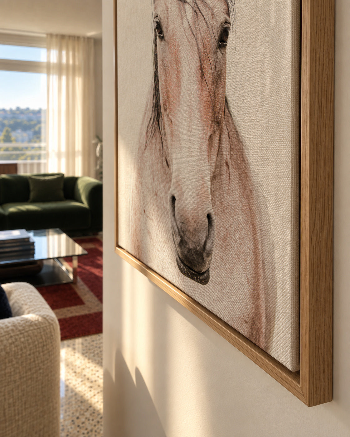 Red Horse 2 - Framed canvas detail