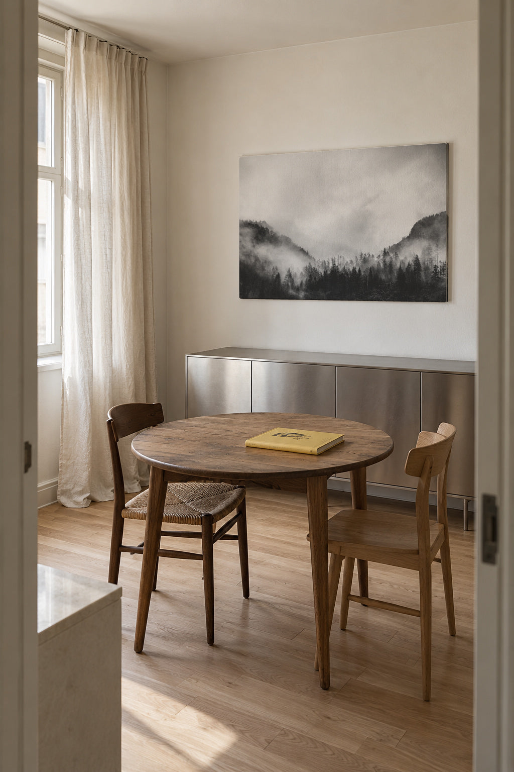 Moody clouds 4 - Unframed canvas in an interior