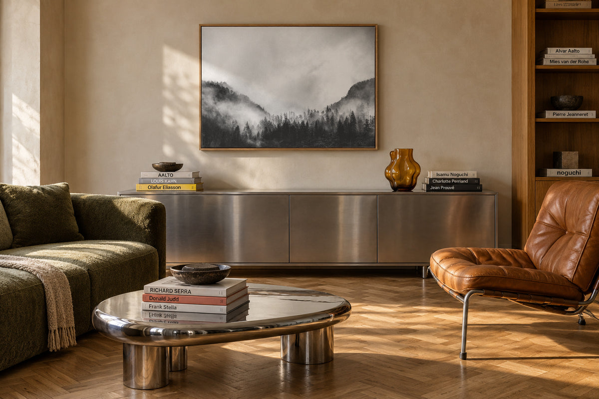 Moody clouds 4 - Framed canvas in an interior
